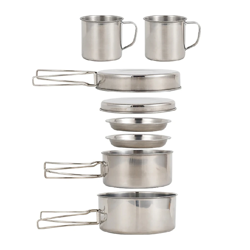 Camping Cooking Wok - 8 Buah/Set Peralatan Masak Berkemah Set