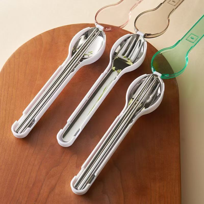 Camping Cooking Knives - Set Peralatan Makan Portabel dengan Kotak