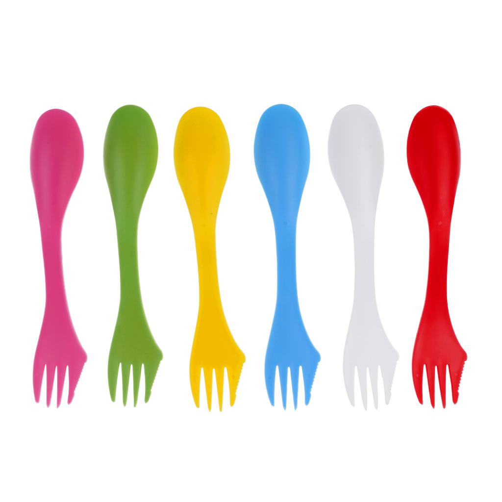 Camping Cooking And Eating Set - MagiDeal 6 Buah/Set Peralatan Berkemah Spork