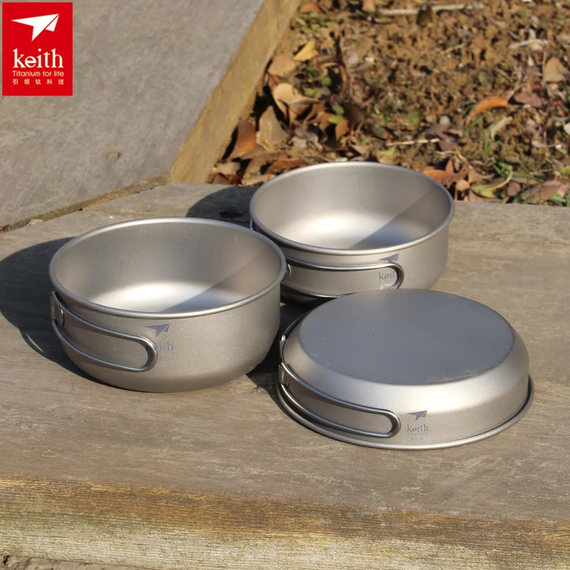 Camping Cooking Wok - Keith Set panci masak Titanium 3