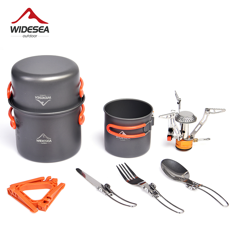 Camping Cooking Pot Stainless Steel - Layar Lebar berkemah Set peralatan makan