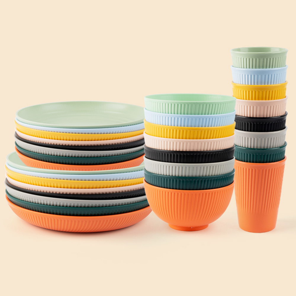 Camping Cooking And Eating Set - Alat makan sedotan gandum, 4 buah/Set