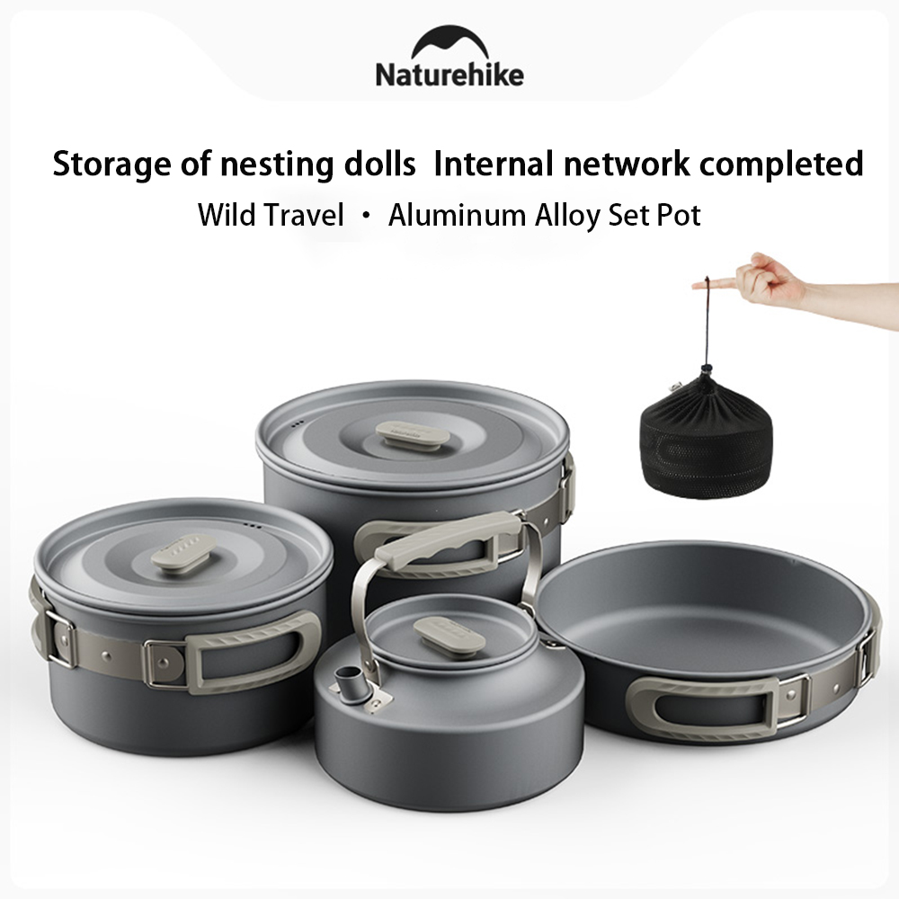 Camping Cooking Lightweight - Naturehike Set panci luar ruang, peralatan