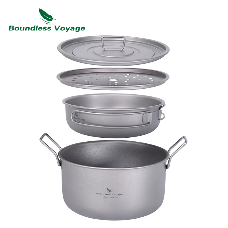 Camping Cooking Wok - Boundless Voyage panci masak berkemah multifungsi