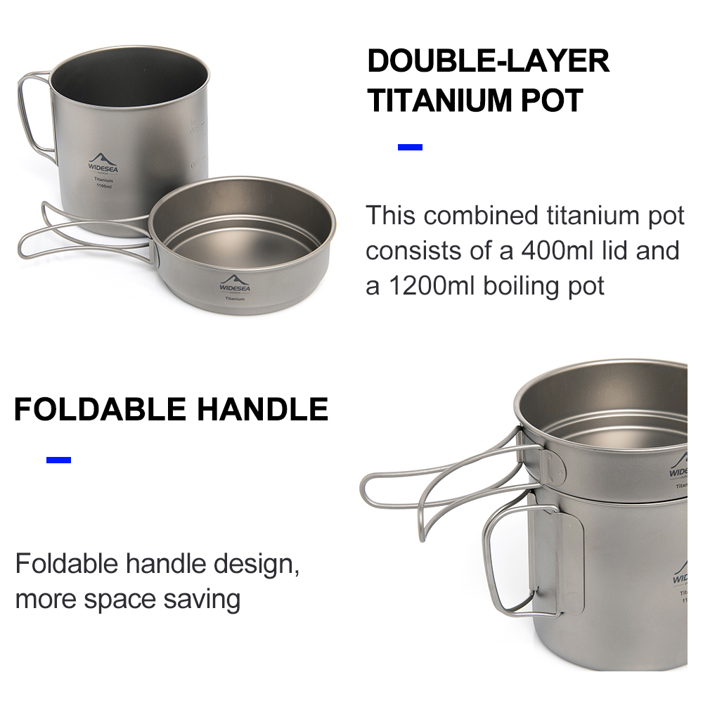 Widesea Panci Berkemah Titaniu - Camping Cooking Pot Stainless Steel ulasan dan harga