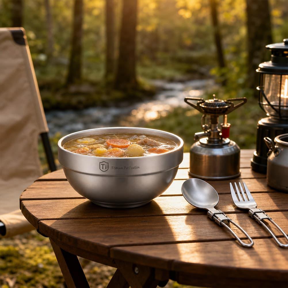 Mangkuk Camping Titanium Murni - Camping Outdoor Cooking Table ulasan dan harga