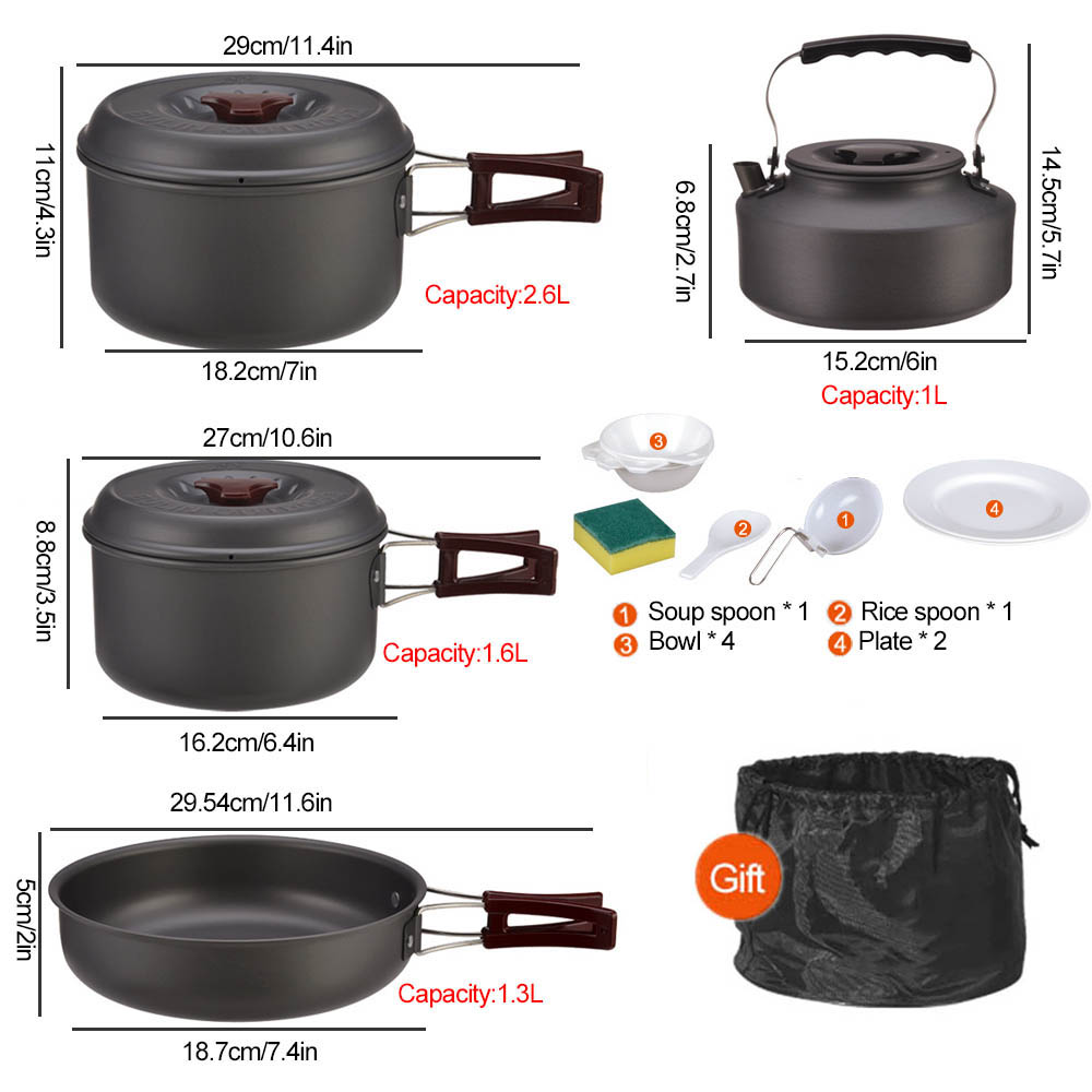 Perlengkapan memasak luar ruan - Camping Cooking Pan Set ulasan dan harga