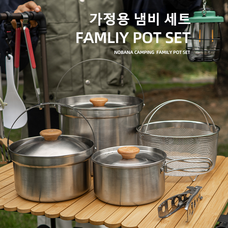 NOBANA Set Panci Baja Tahan Ka - Camping Cooking Wok ulasan dan harga