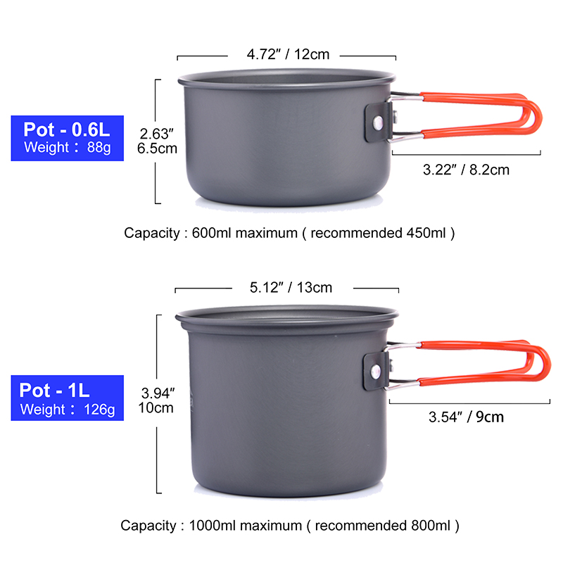 Layar Lebar berkemah Set peral - Camping Cooking Pot Stainless Steel ulasan dan harga