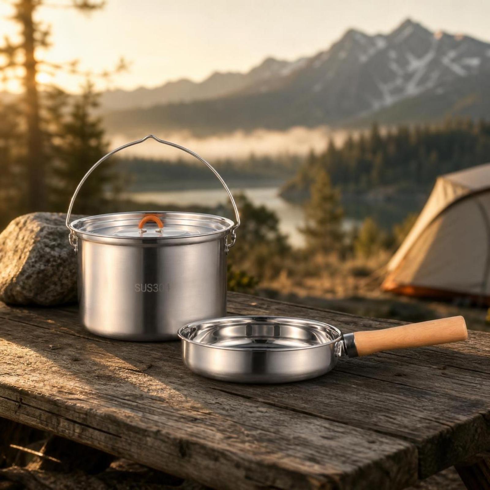 Ketel Masak untuk Kegiatan di  - Camping Cooking Pot Stainless Steel ulasan dan harga