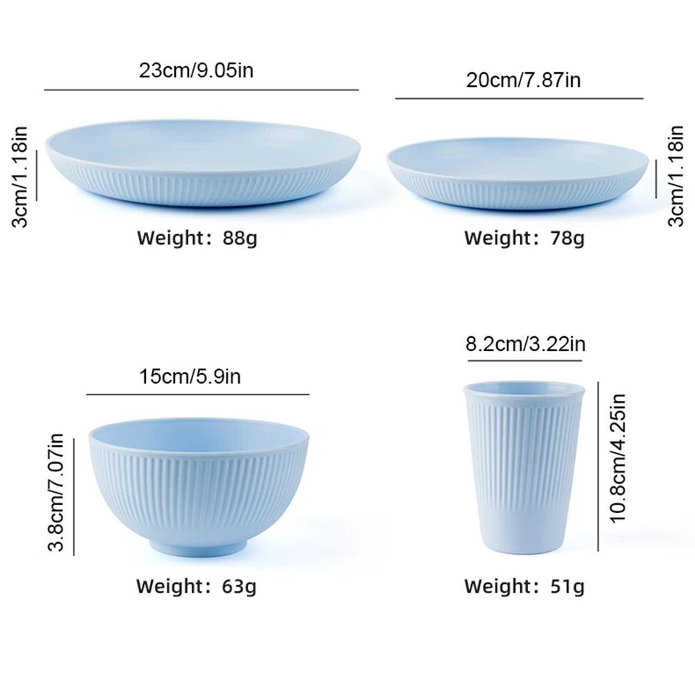 Set piring sedotan gandum, 16  - Camping Cooking And Eating Set ulasan dan harga