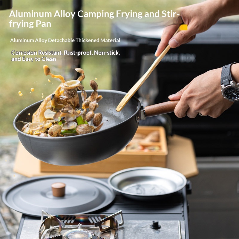 Wajan Paduan Aluminium Luar Ru - Camping Cooking Wok ulasan dan harga