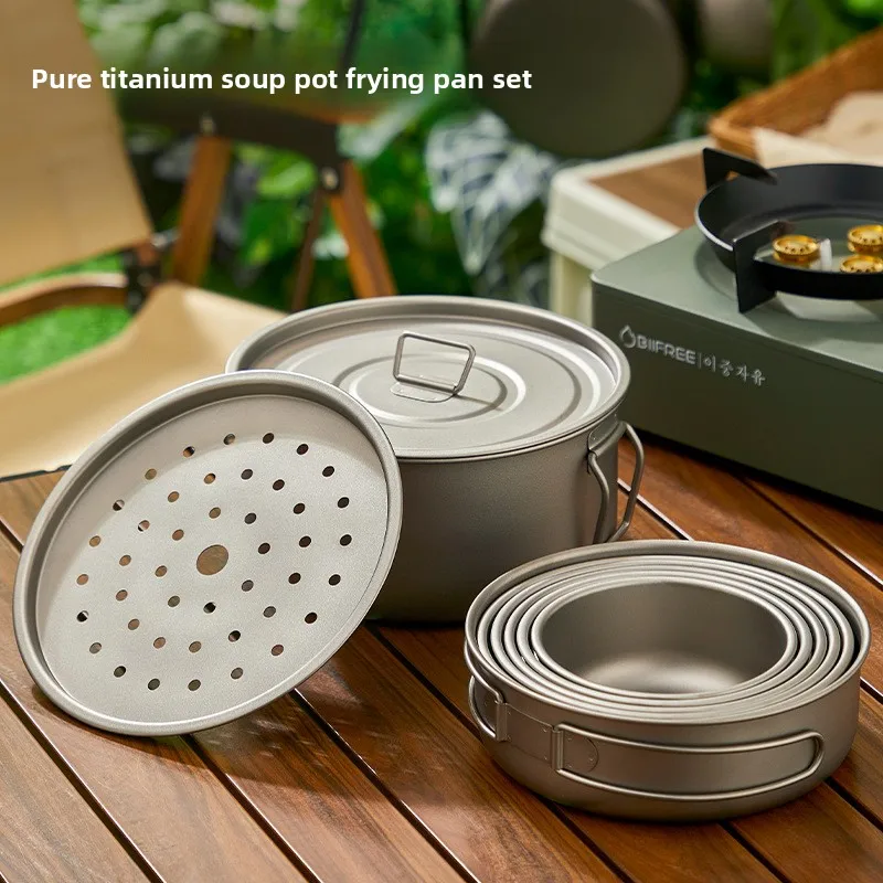 Set Panci Luar Ruangan Titaniu - Camping Cooking Lightweight ulasan dan harga