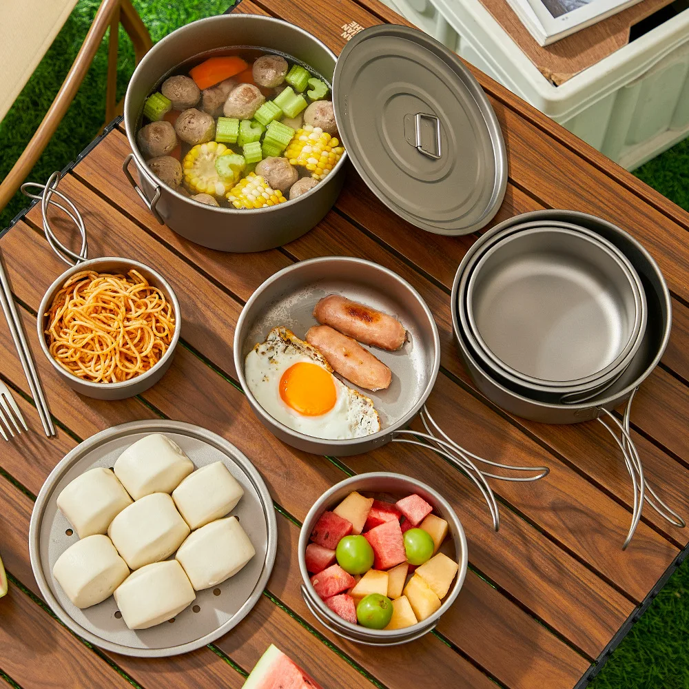 Set Panci Luar Ruangan Titaniu - Camping Cooking Lightweight ulasan dan harga